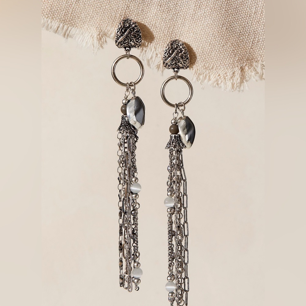 Free People Perfect Days Dangle Earrings silver